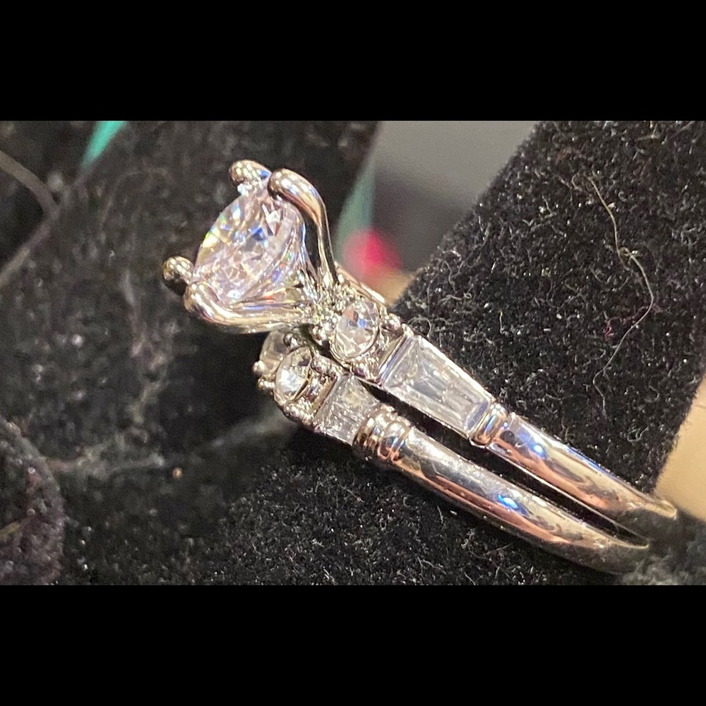 NEW Diamonique wedding ring set